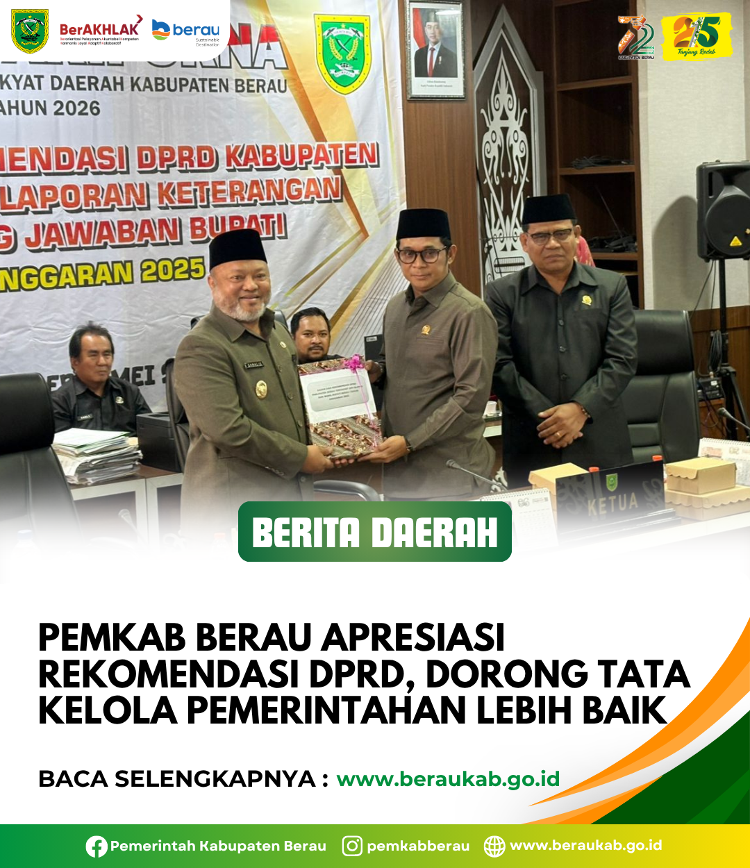 Pemkab Berau Apresiasi Rekomendasi DPRD, Dorong Tata Kelola Pemerintahan Lebih Baik