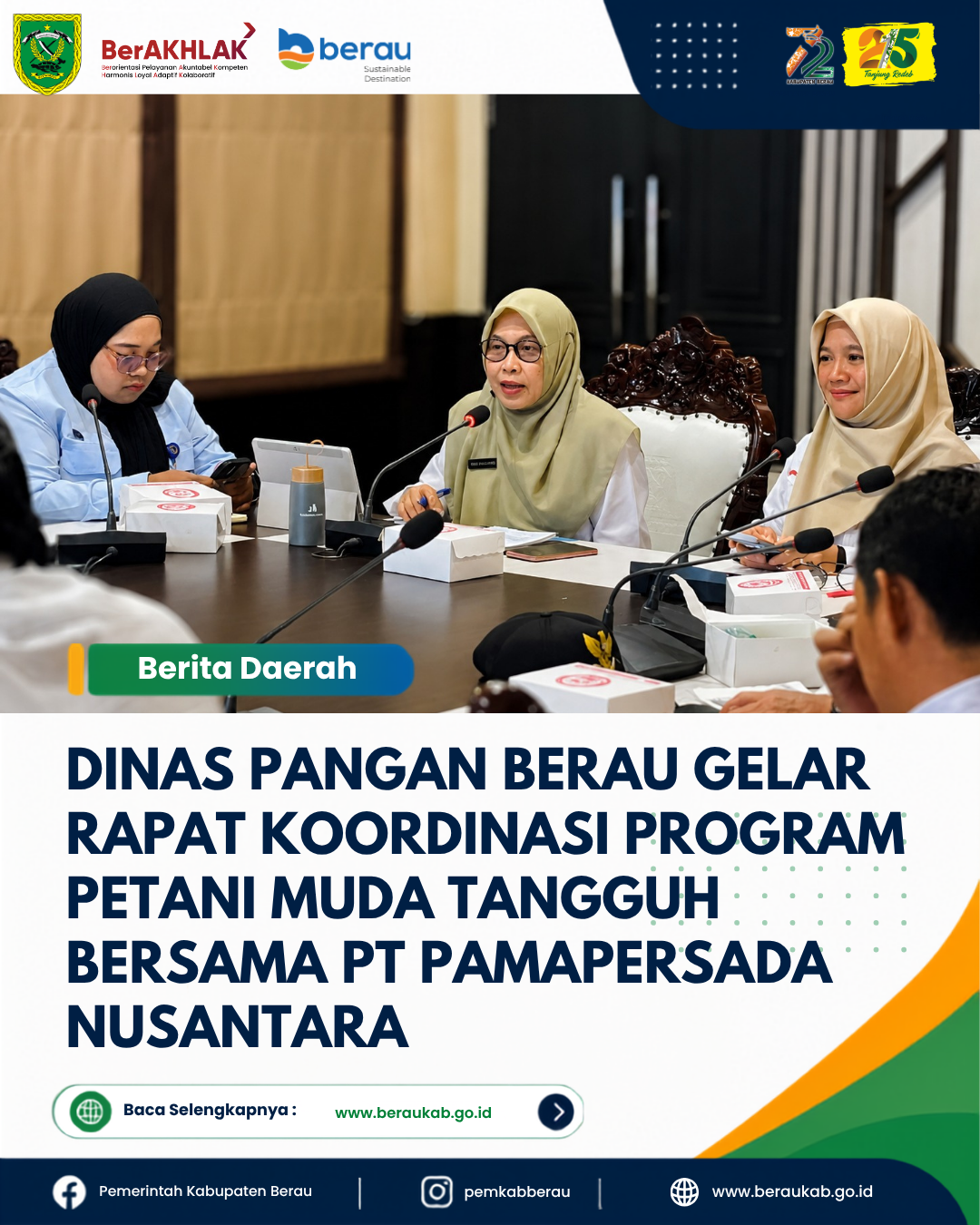 Dinas Pangan Berau Gelar Rapat Koordinasi Program Petani Muda Tangguh Bersama PT Pamapersada Nusantara