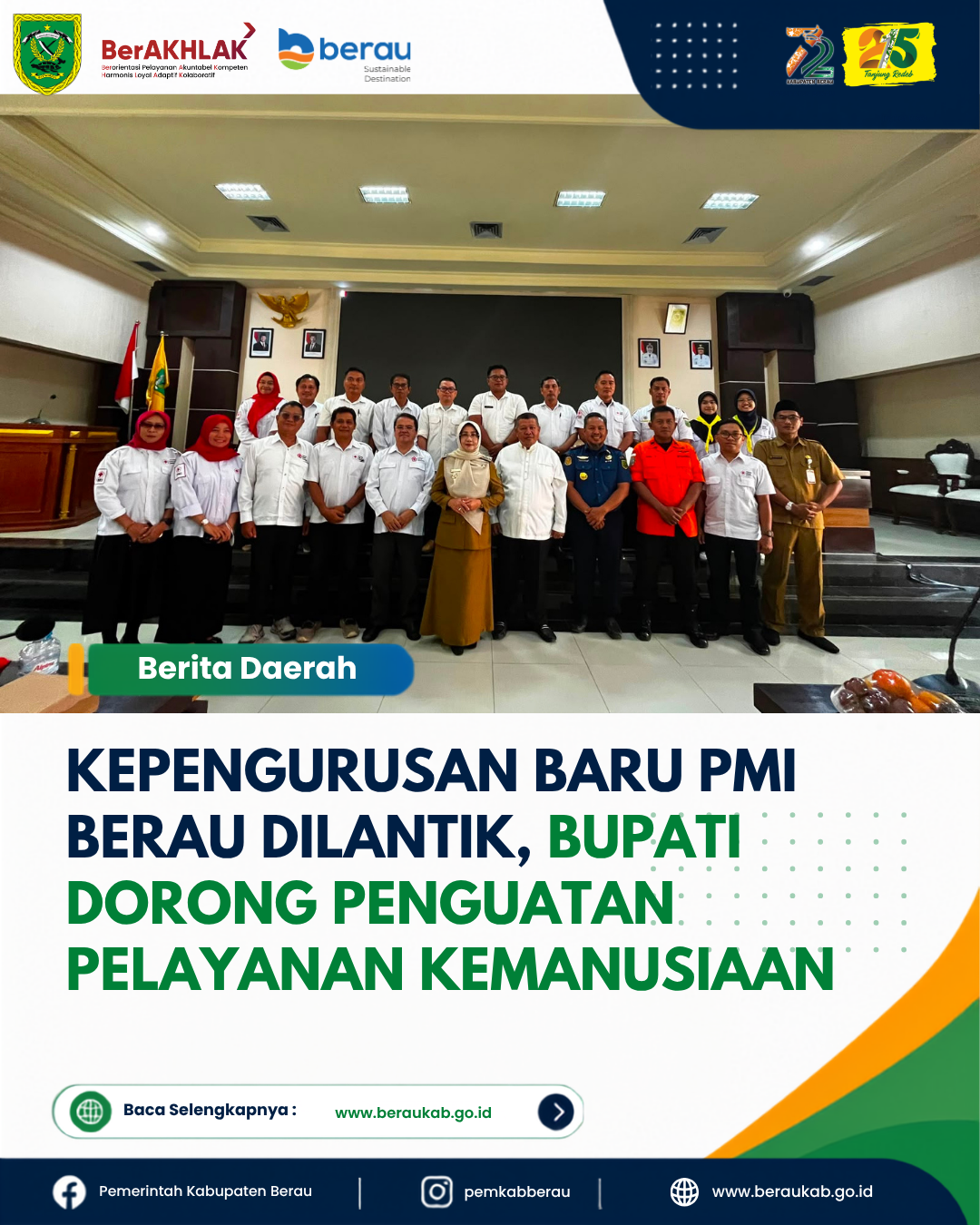 Kepengurusan Baru PMI Berau Dilantik, Bupati Dorong Penguatan Pelayanan Kemanusiaan