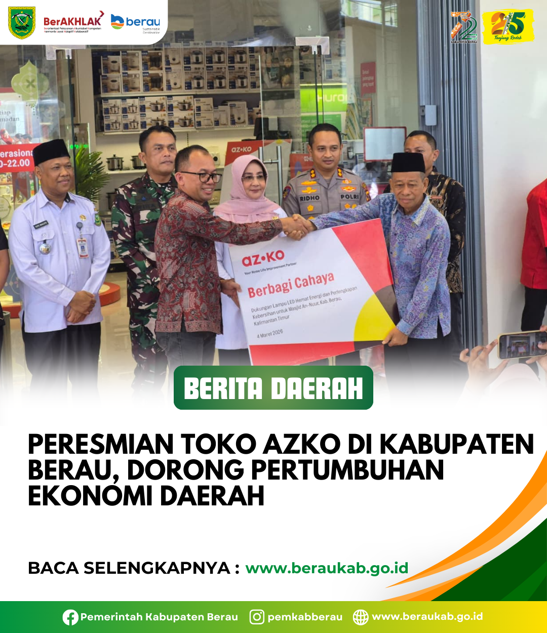 Peresmian Toko Azko di Kabupaten Berau, Dorong Pertumbuhan Ekonomi Daerah
