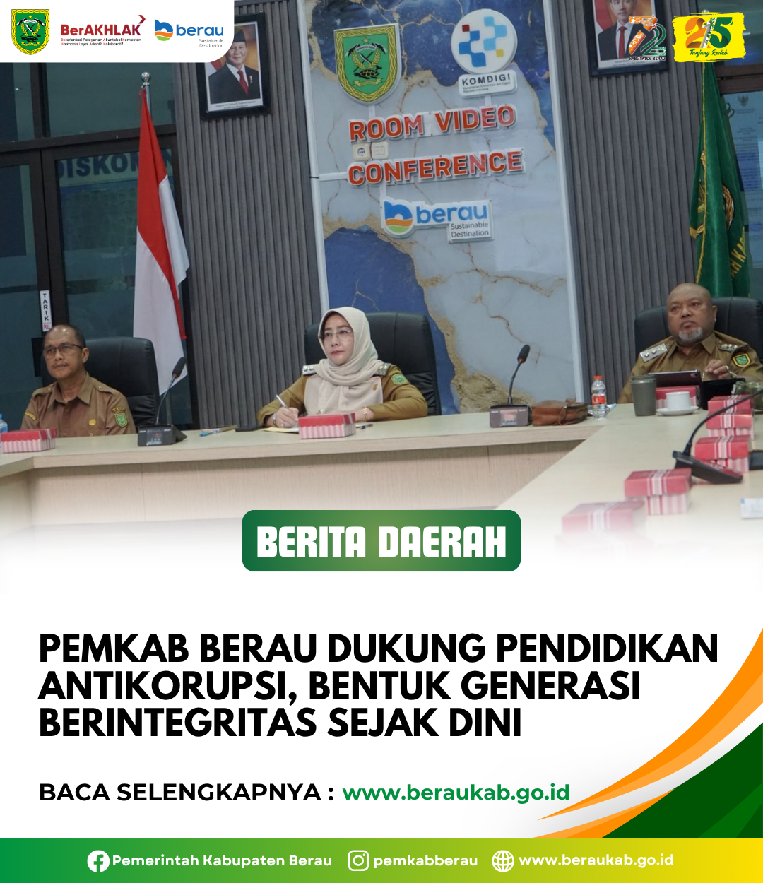 Pemkab Berau Dukung Pendidikan Antikorupsi, Bentuk Generasi Berintegritas Sejak Dini