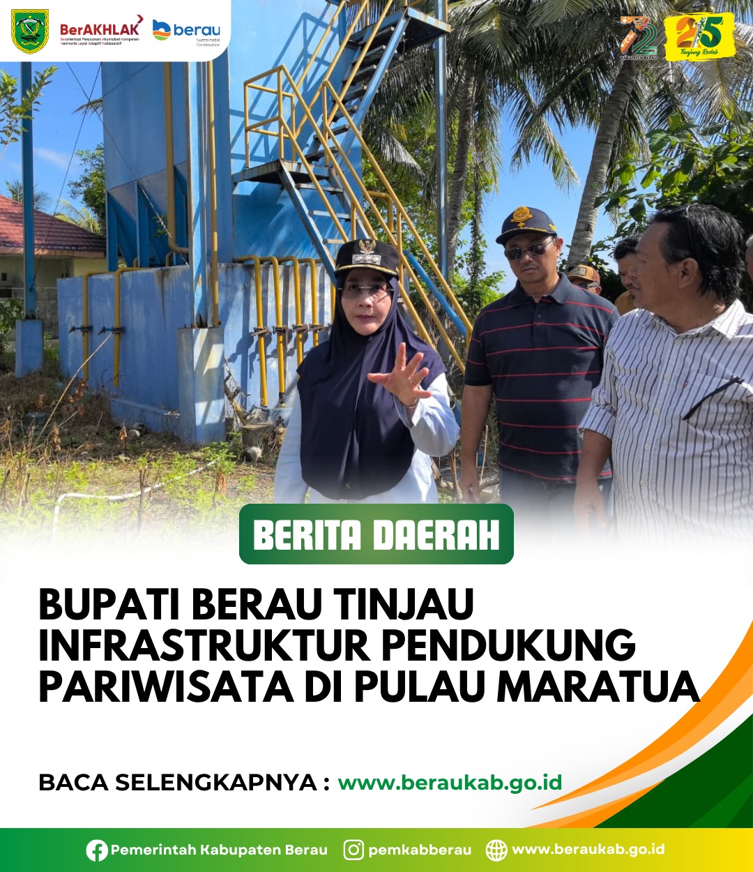 Bupati Berau Tinjau Infrastruktur Pendukung Pariwisata di Pulau Maratua