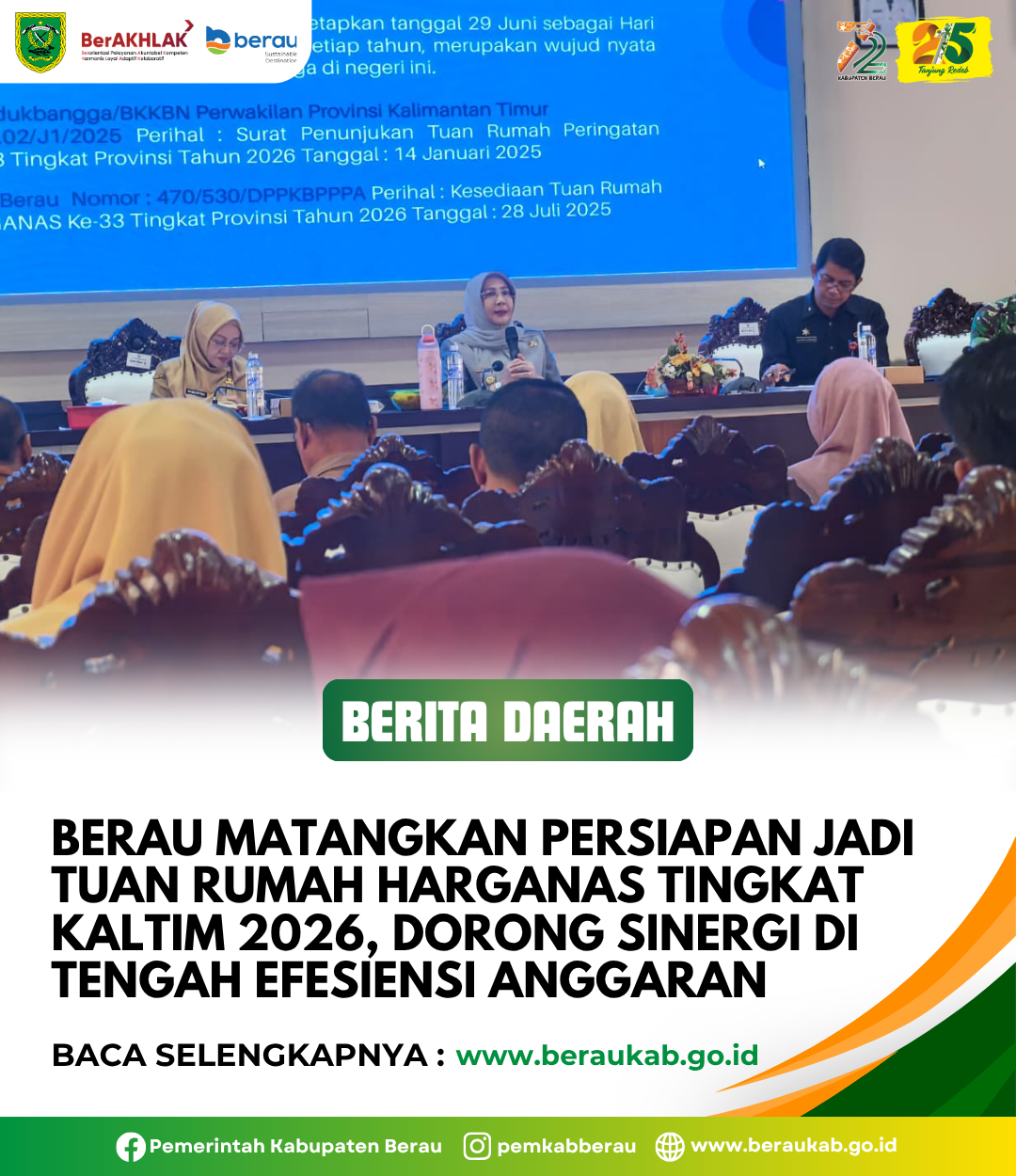 Berau Matangkan Persiapan Jadi Tuan Rumah Harganas Tingkat Kaltim 2026, Dorong Sinergi di Tengah Efesiensi Anggaran