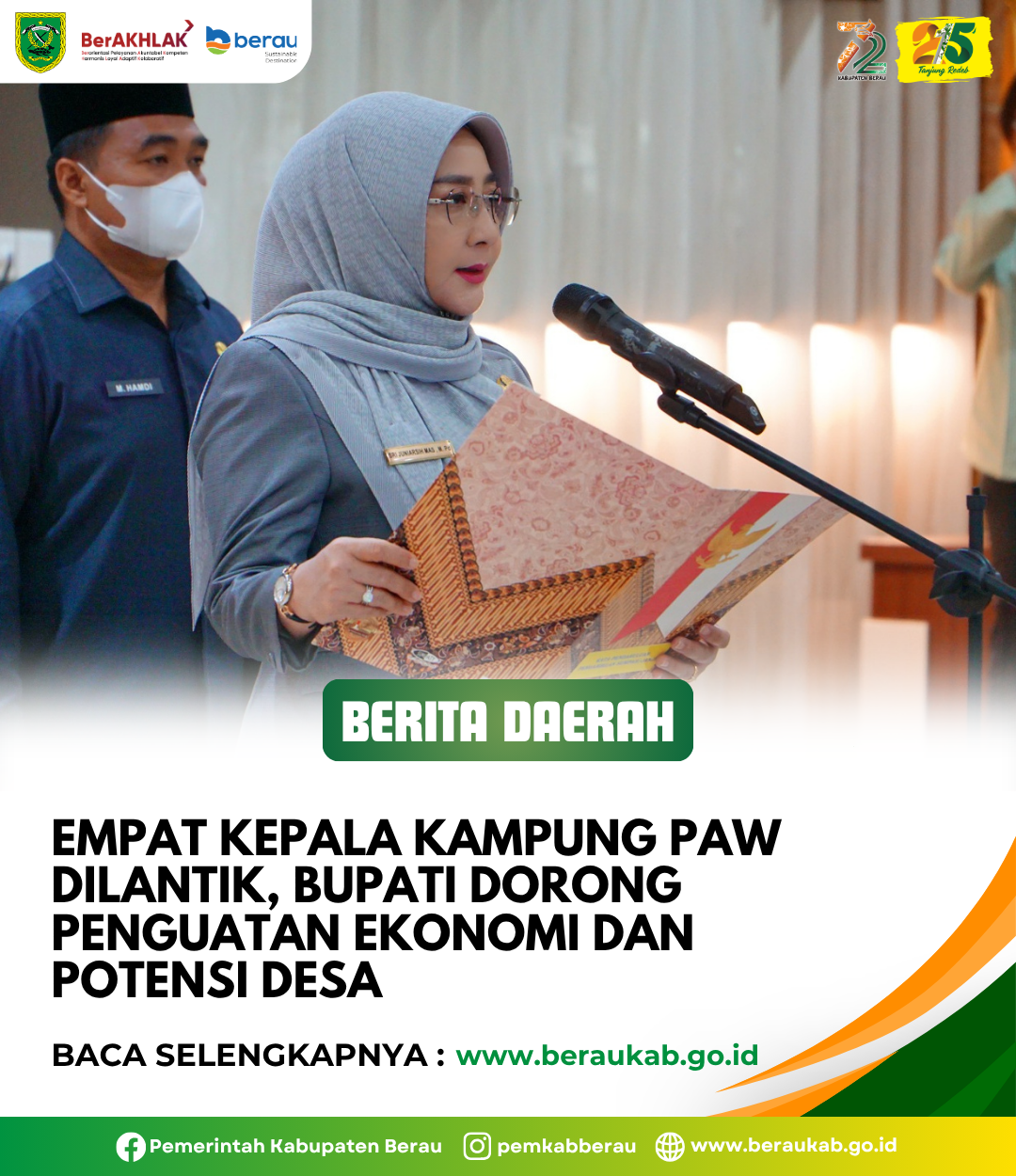 Empat Kepala Kampung PAW Dilantik, Bupati Dorong Penguatan Ekonomi dan Potensi Desa