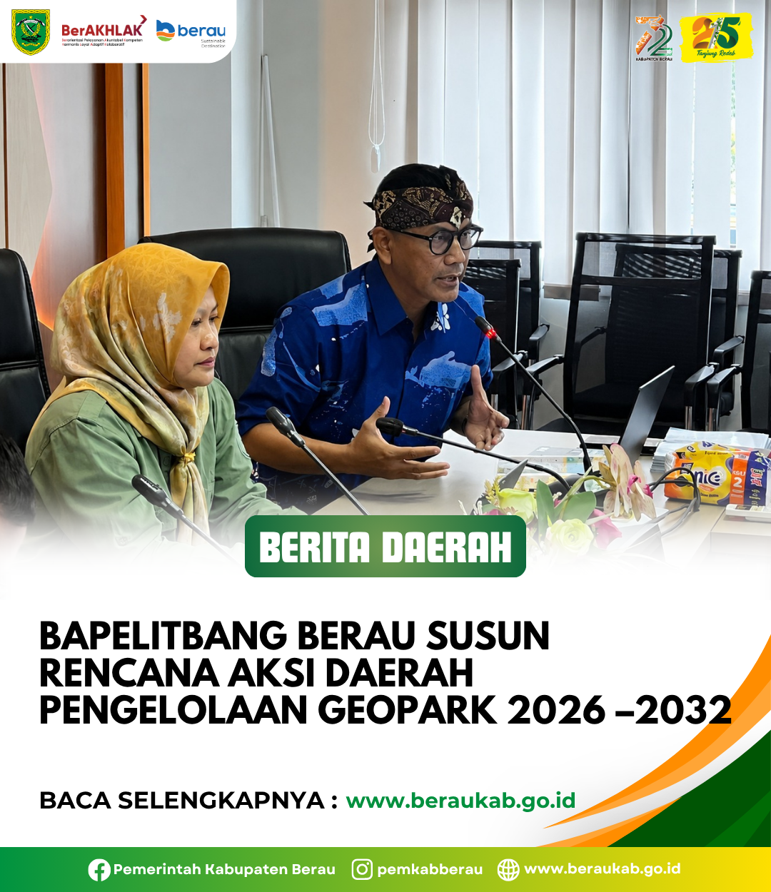 Bapelitbang Berau Susun Rencana Aksi Daerah Pengelolaan Geopark 2026–2032
