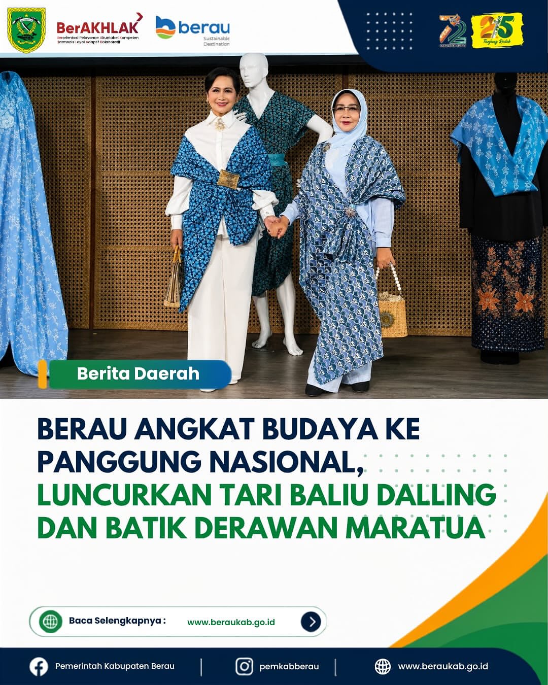 Berau Angkat Budaya ke Panggung Nasional, Luncurkan Tari Baliu Dalling dan Batik Derawan Maratua