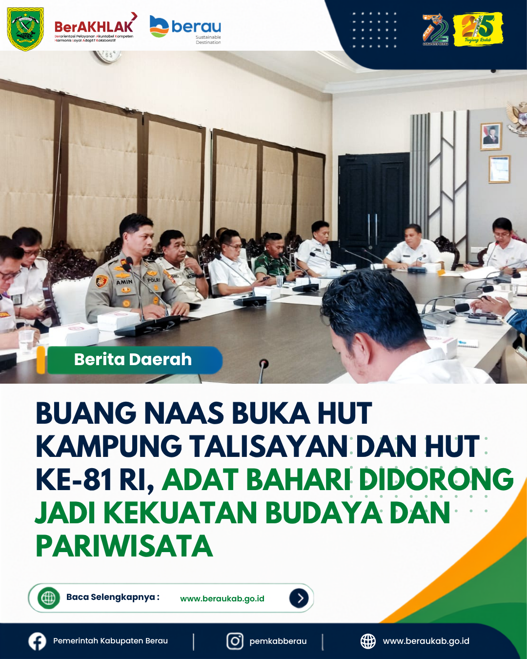 Pemkab Berau Matangkan Persiapan Upacara HUT ke-81 Kemerdekaan RI