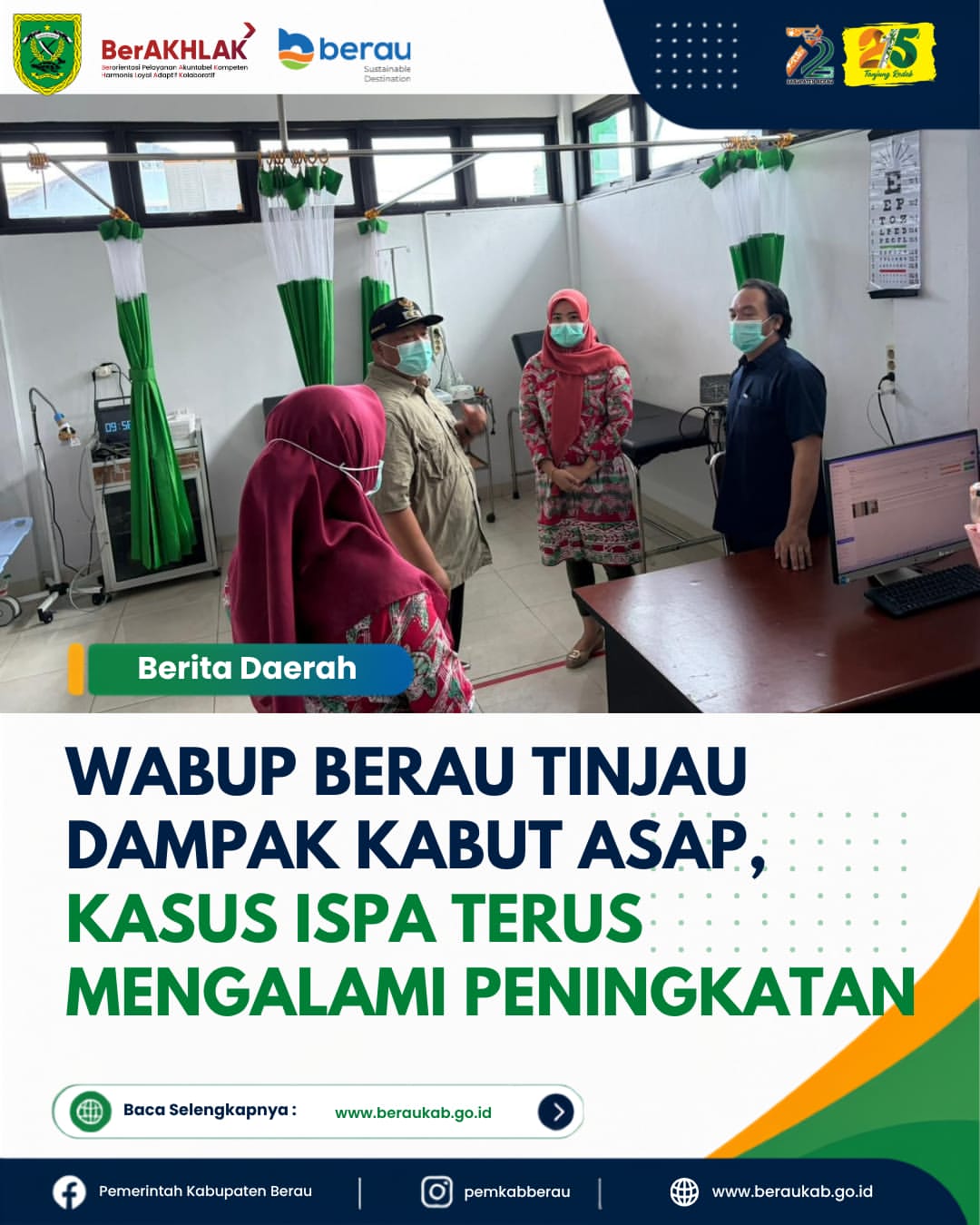 Wabup Berau Tinjau Dampak Kabut Asap, Kasus ISPA Terus Mengalami Peningkatan