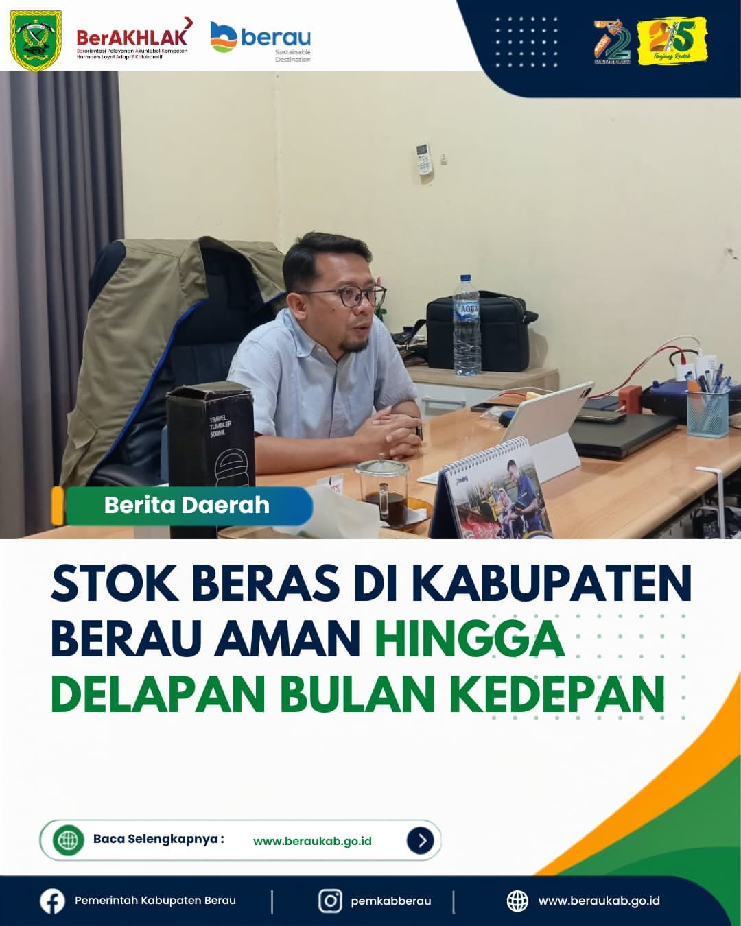 Stok Beras di Kabupaten Berau Aman Hingga Delapan Bulan Kedepan