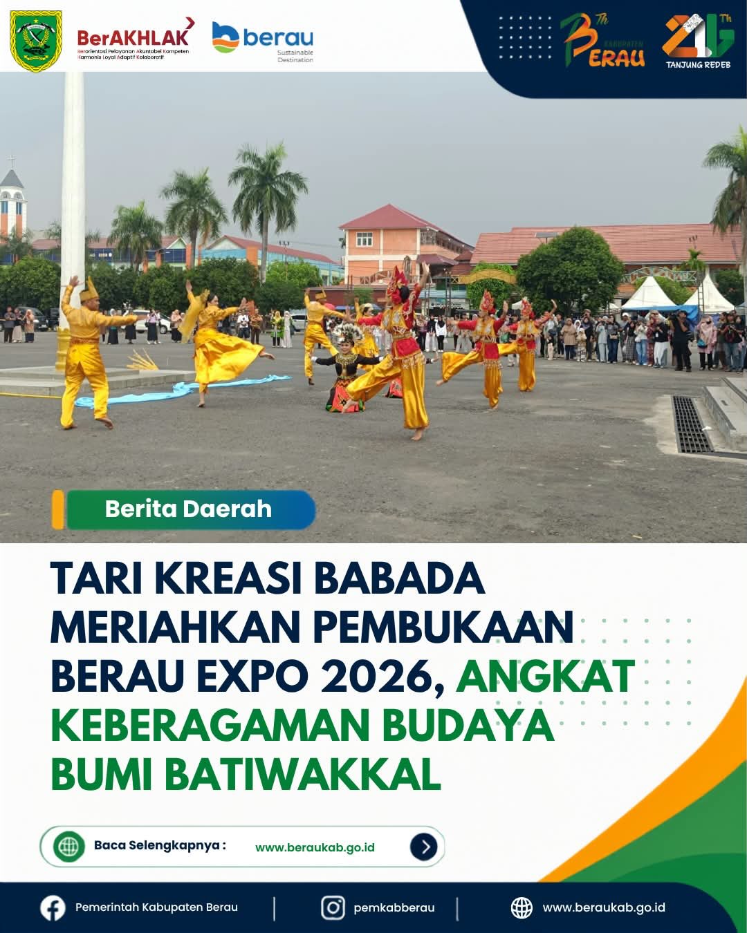 Tari Kreasi Babada Meriahkan Pembukaan Berau Expo 2026, Angkat Keberagaman Budaya Bumi Batiwakkal.